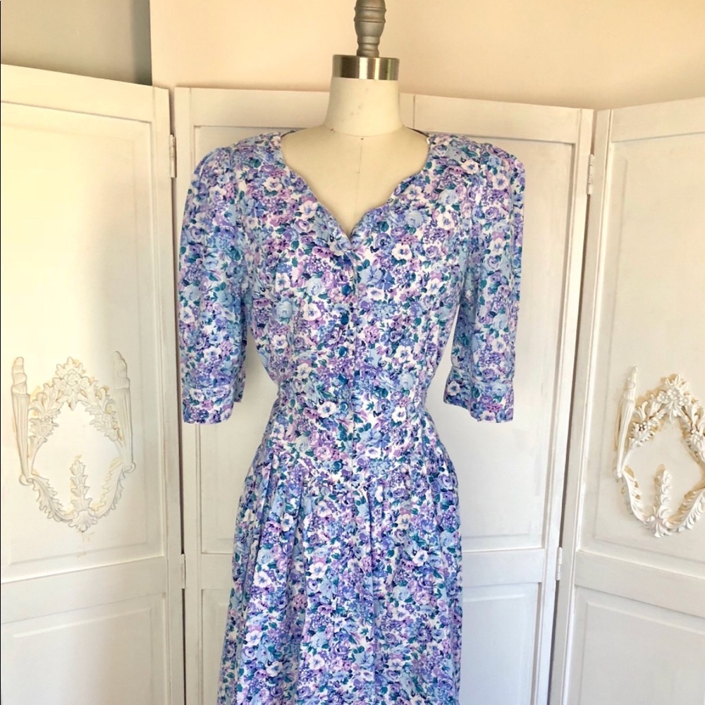 Floral vintage cotton dress